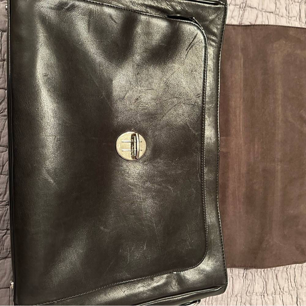 Coach Classic Black Leather Men's Briefcase - Picture 8 of 10